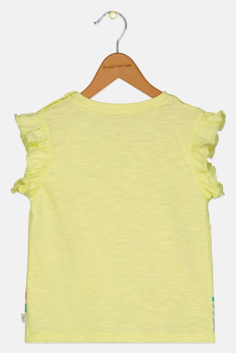 Hamleys Toddlers Girl Graphic Print Ruffle Sleeve Top, Multicolor - Image 2